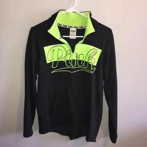 PINK Neon Green and Gray Pullover